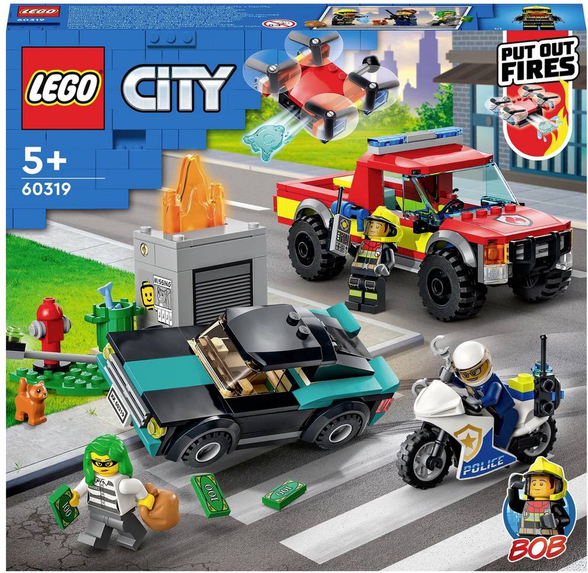 Afbeelding van product LEGO 60319 City brandweer en politie achtervolging