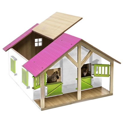 Afbeelding van product Kids Globe 610168 - Paardenstal met 2 Boxen en Berging 1:24