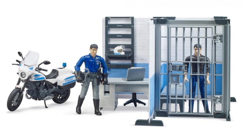 Afbeelding van product BF 62732 BWorld politiebureau met politiemotor