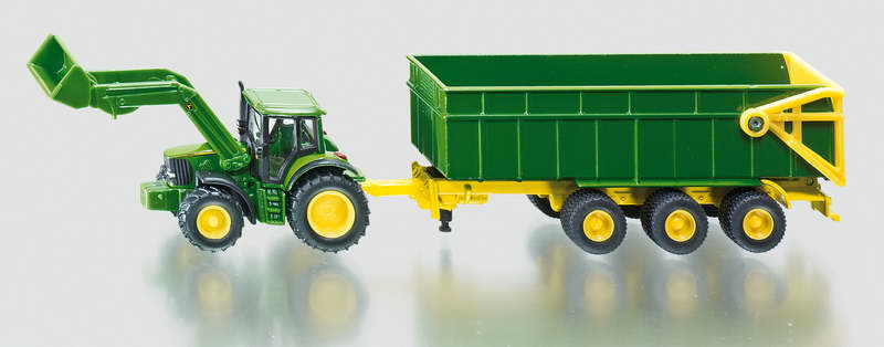 Afbeelding van product SK 1843 JD tractor en voorlader+aanhanger (1:87)