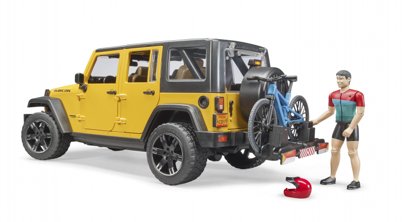 Afbeelding van product BF 2543 Jeep Wrangler Rubicon Unlimited met mountainbike en speelfiguur